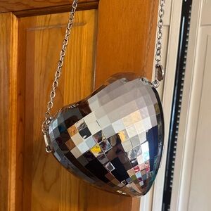 Silver Heart-Shaped Disco Bag Kate Spade for Target